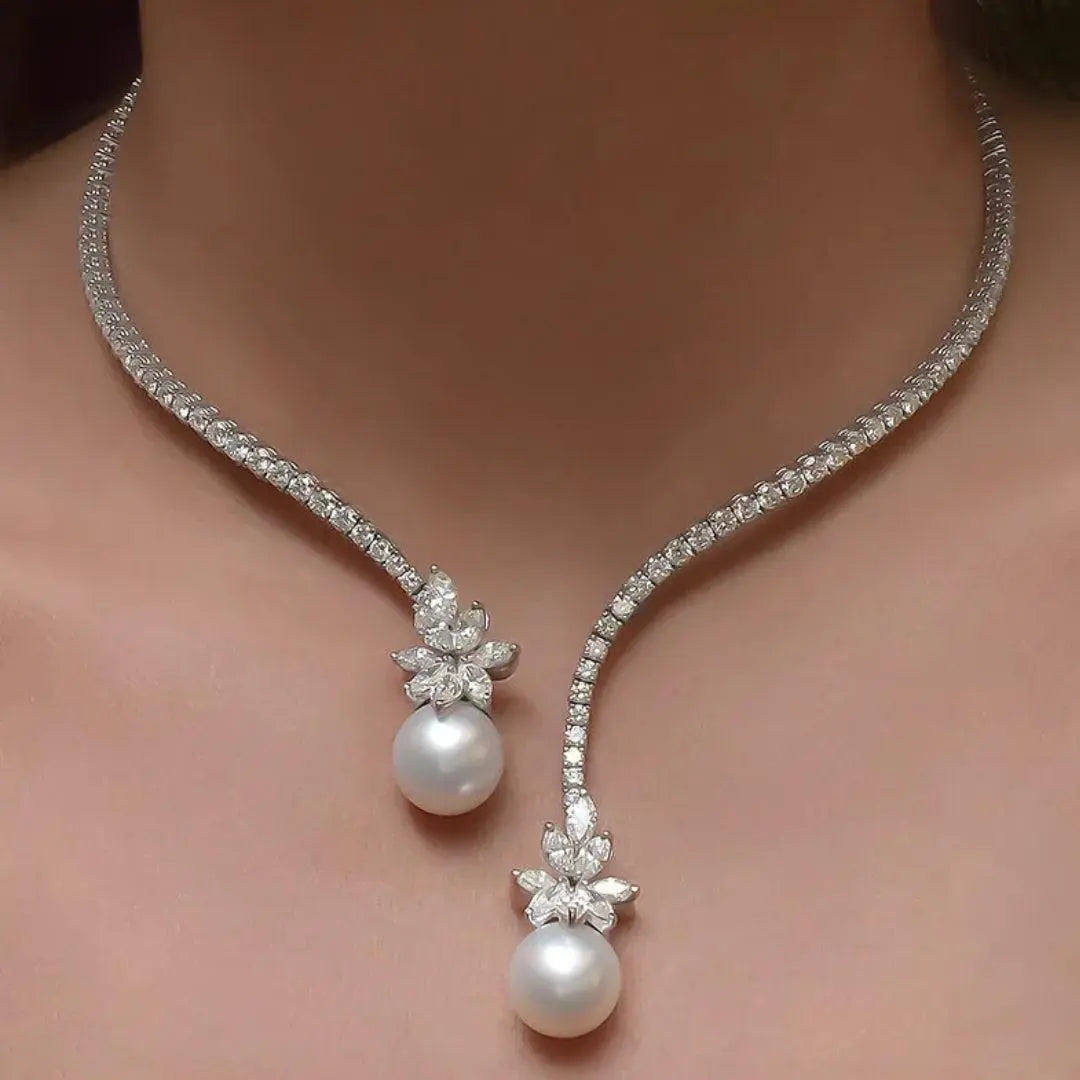 Sofía | Collar Elegante de Perlas con Baño de Plata