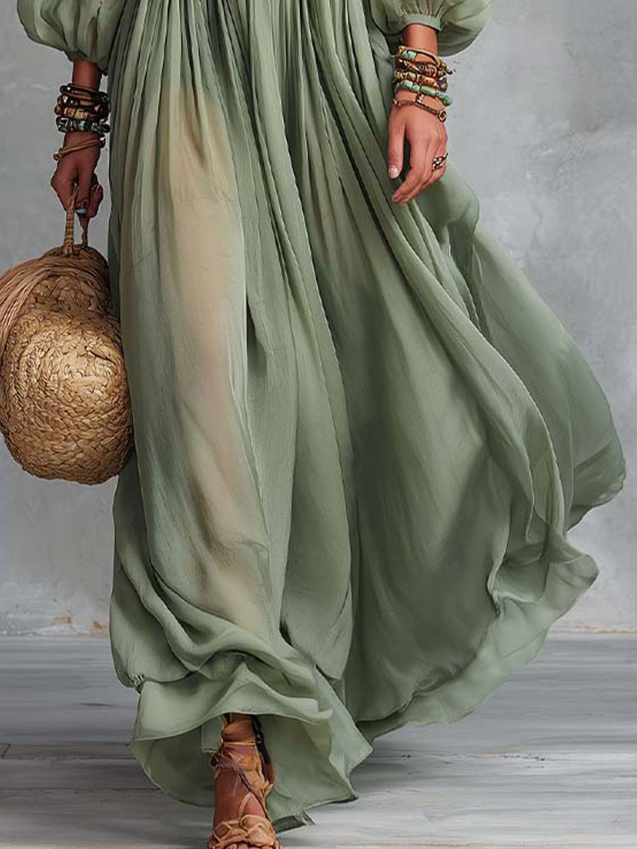 Vega | Vestido largo de estilo bohemio con estampado floral