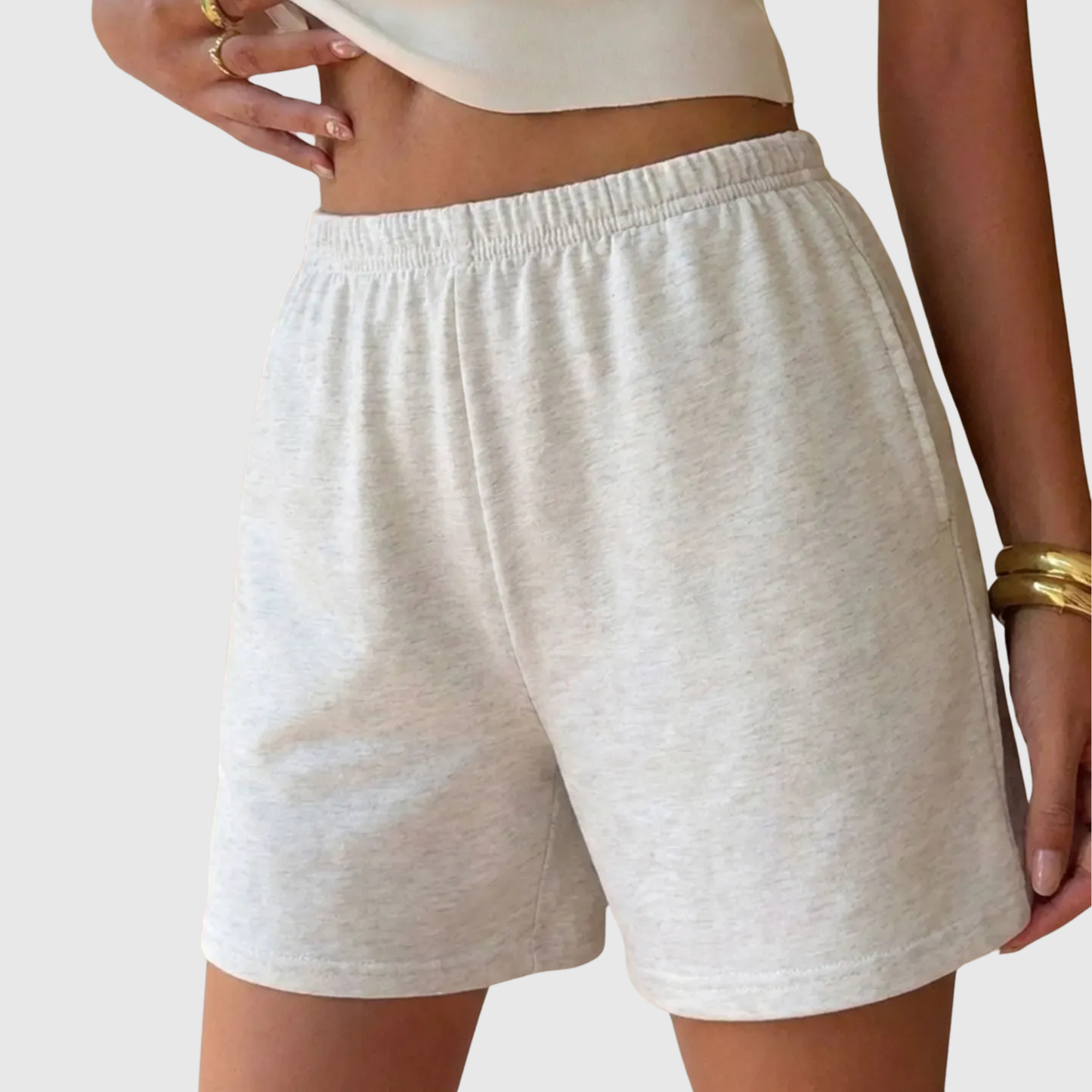 Natalia | Pantalones cortos informales transpirables de cintura alta