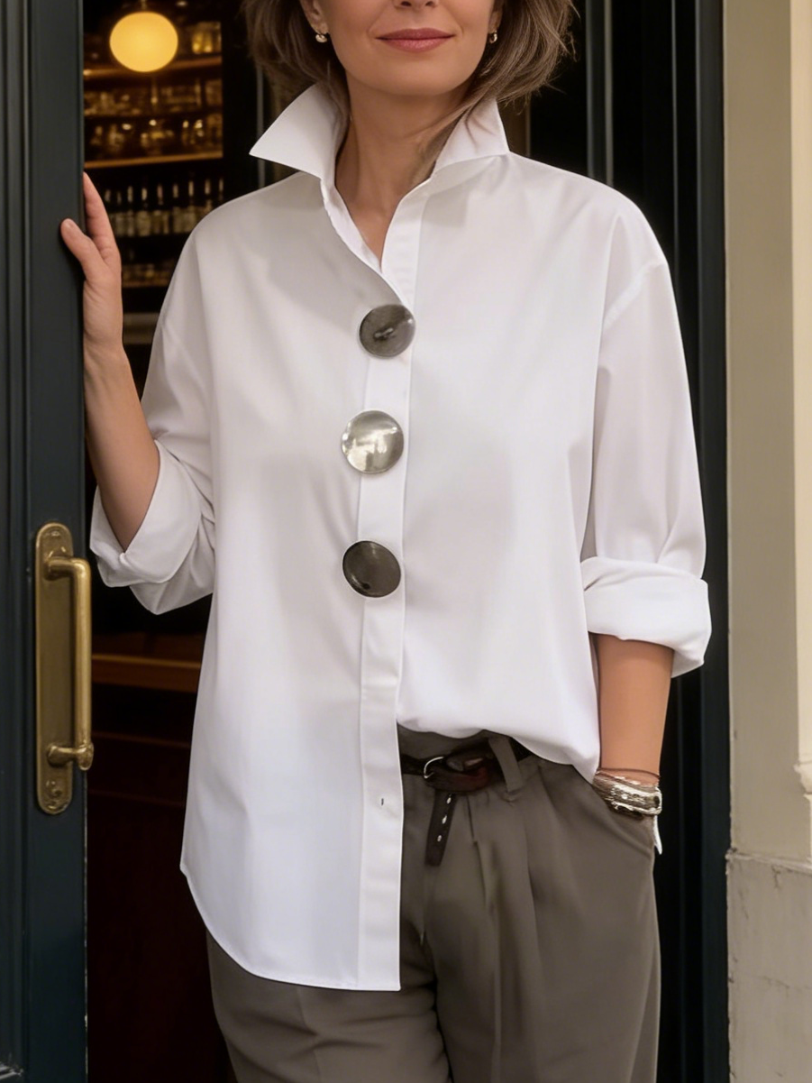Alejandra | Blusa elegante con botones grandes