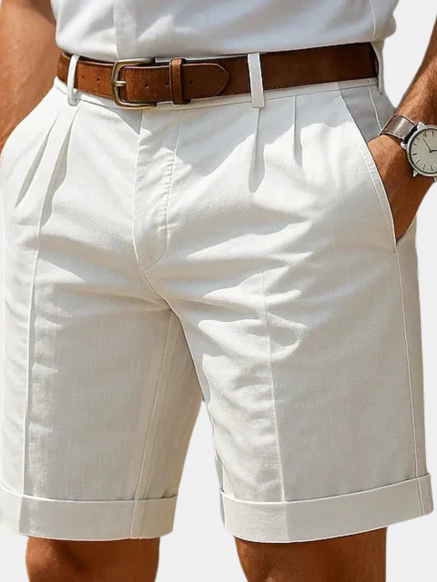 RUBEN | PANTALONES CORTOS PLISADOS DE VERANO PARA HOMBRES