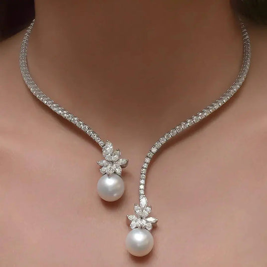 Sofía | Collar Elegante de Perlas con Baño de Plata