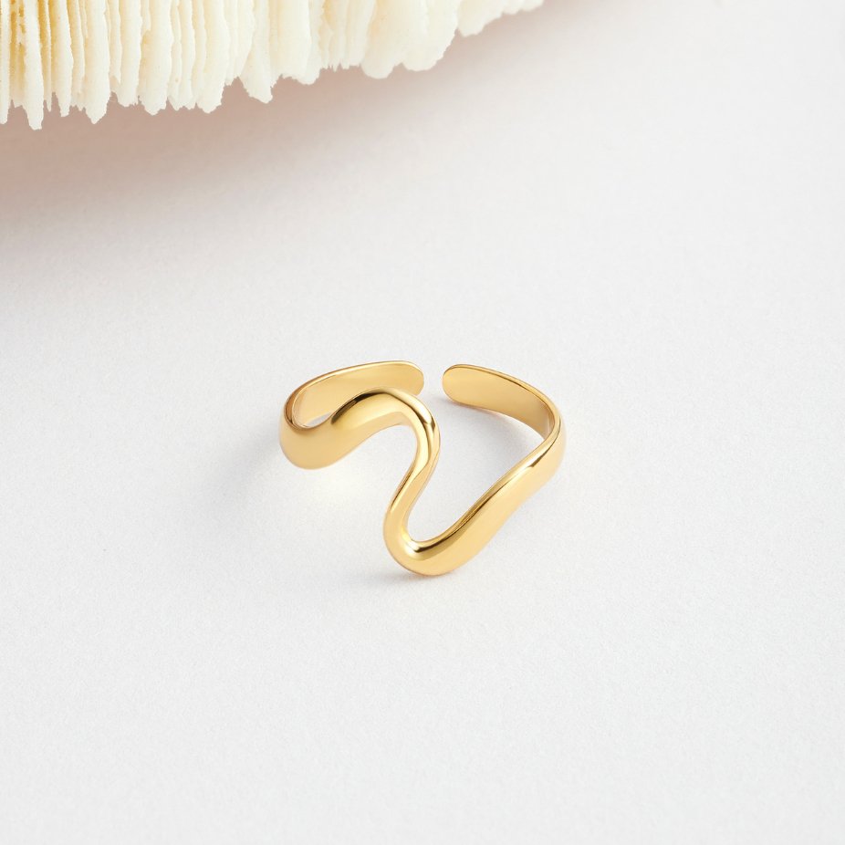 Lidia | ANILLO ONDA DORADA