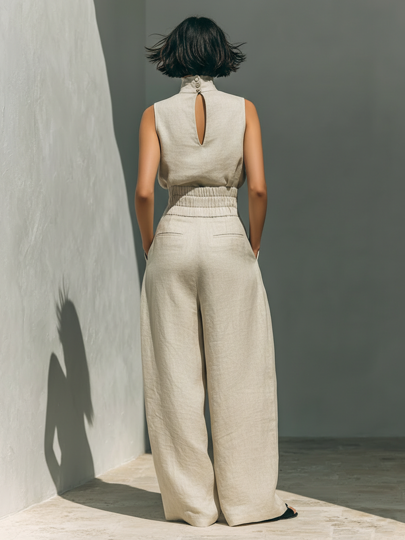 Ariadna | Conjunto amplio de lino elegante