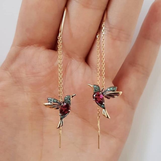 Marina | PENDIENTES CON FORMA DE COLIBRÍ