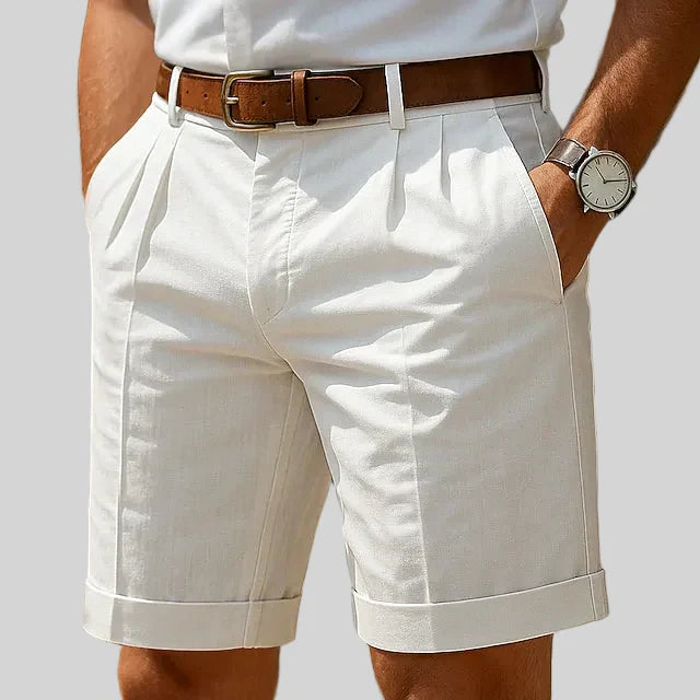 RUBEN | PANTALONES CORTOS PLISADOS DE VERANO PARA HOMBRES