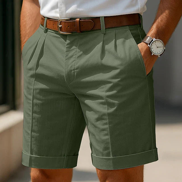 RUBEN | PANTALONES CORTOS PLISADOS DE VERANO PARA HOMBRES